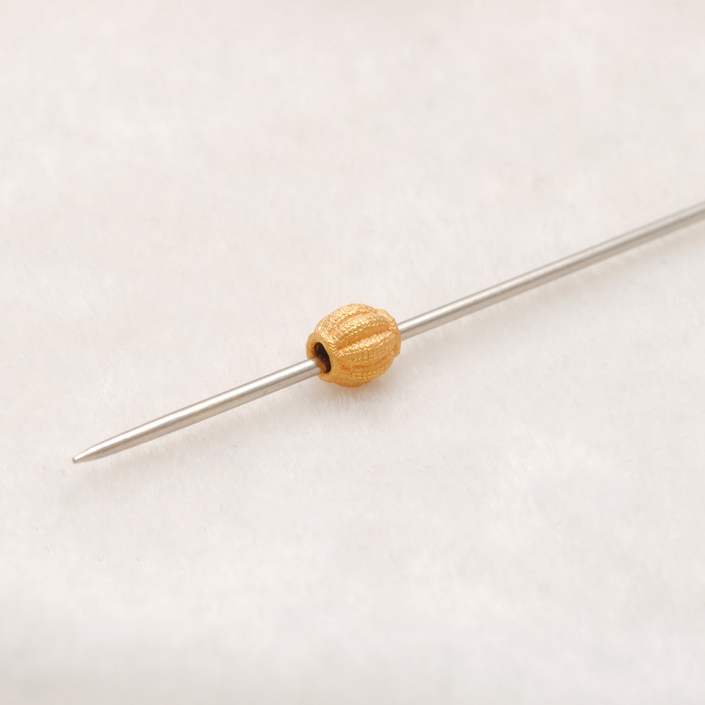 18KT Solid Yellow Gold Oval Gold Spacer Bead Components 4x5mm