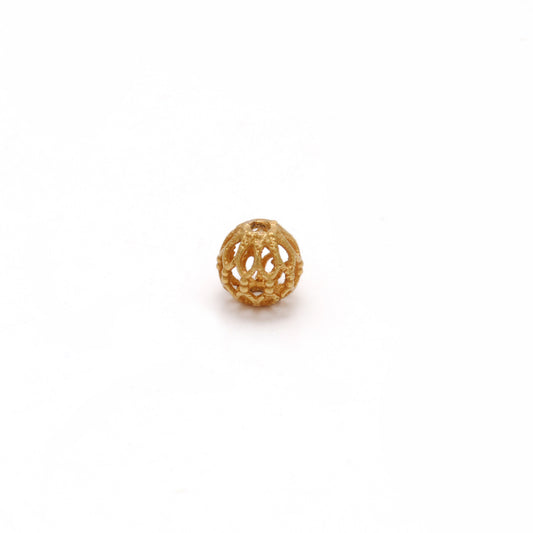 18 Karat Solid Yellow Gold Round Gold Spacer Bead Components 5mm - view 3