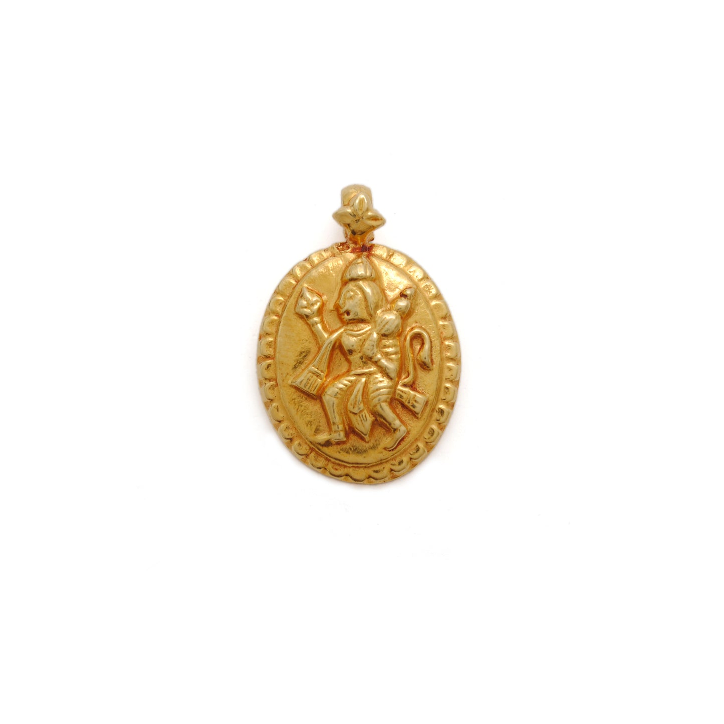 18k Solid Yellow Gold Indian God Hanuman Charm Pendant
