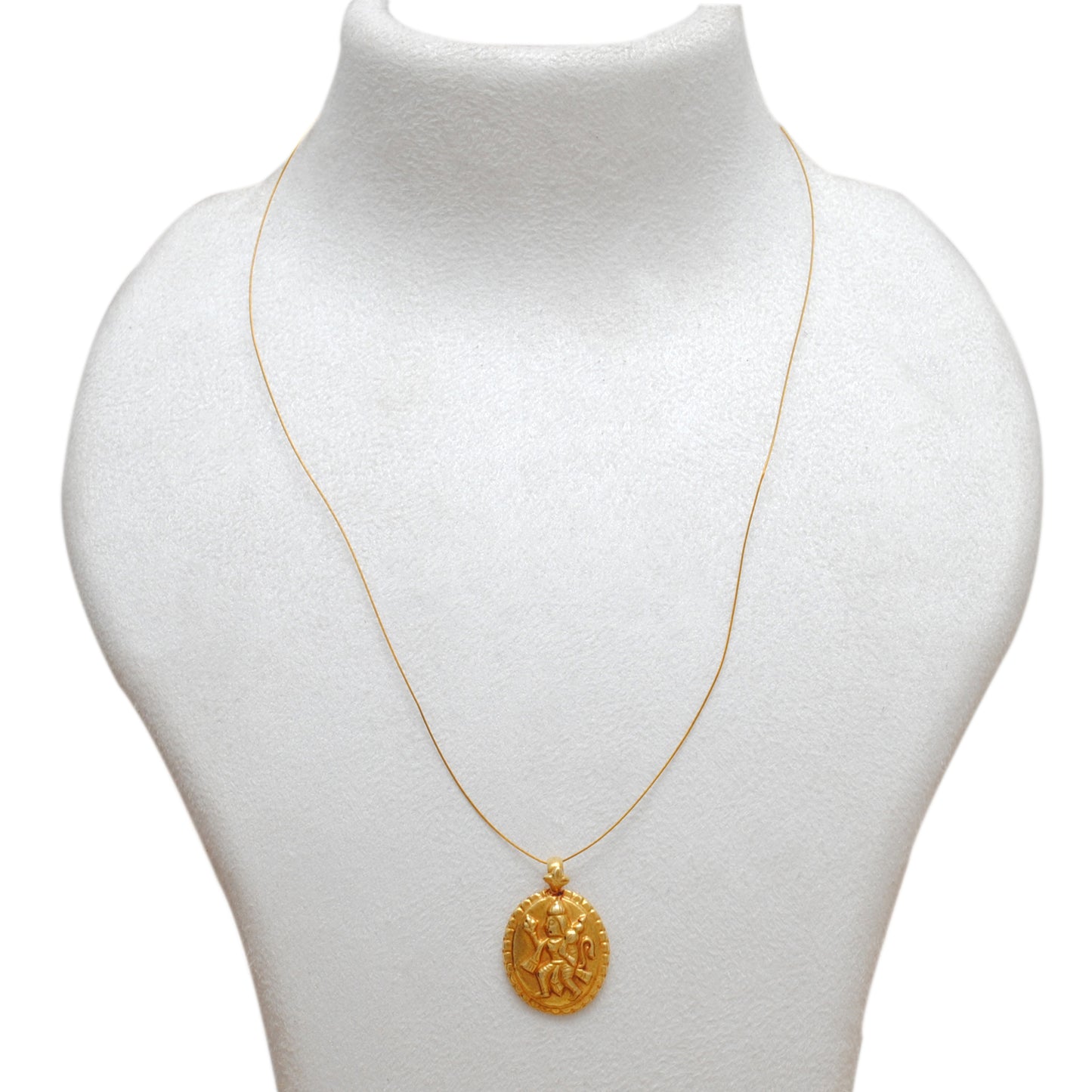 18k Solid Yellow Gold Indian God Hanuman Charm Pendant