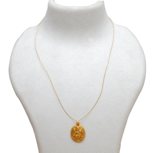 18k Solid Yellow Gold Indian God Hanuman Charm Pendant - view 3