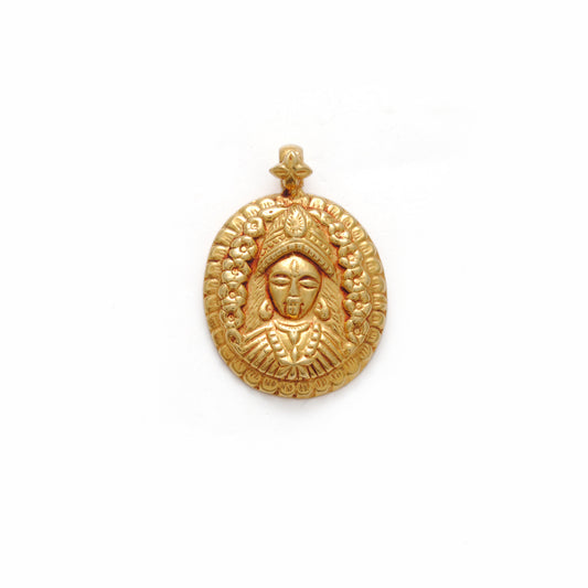 18k Solid Yellow Gold Indian Goddess Charm Pendant