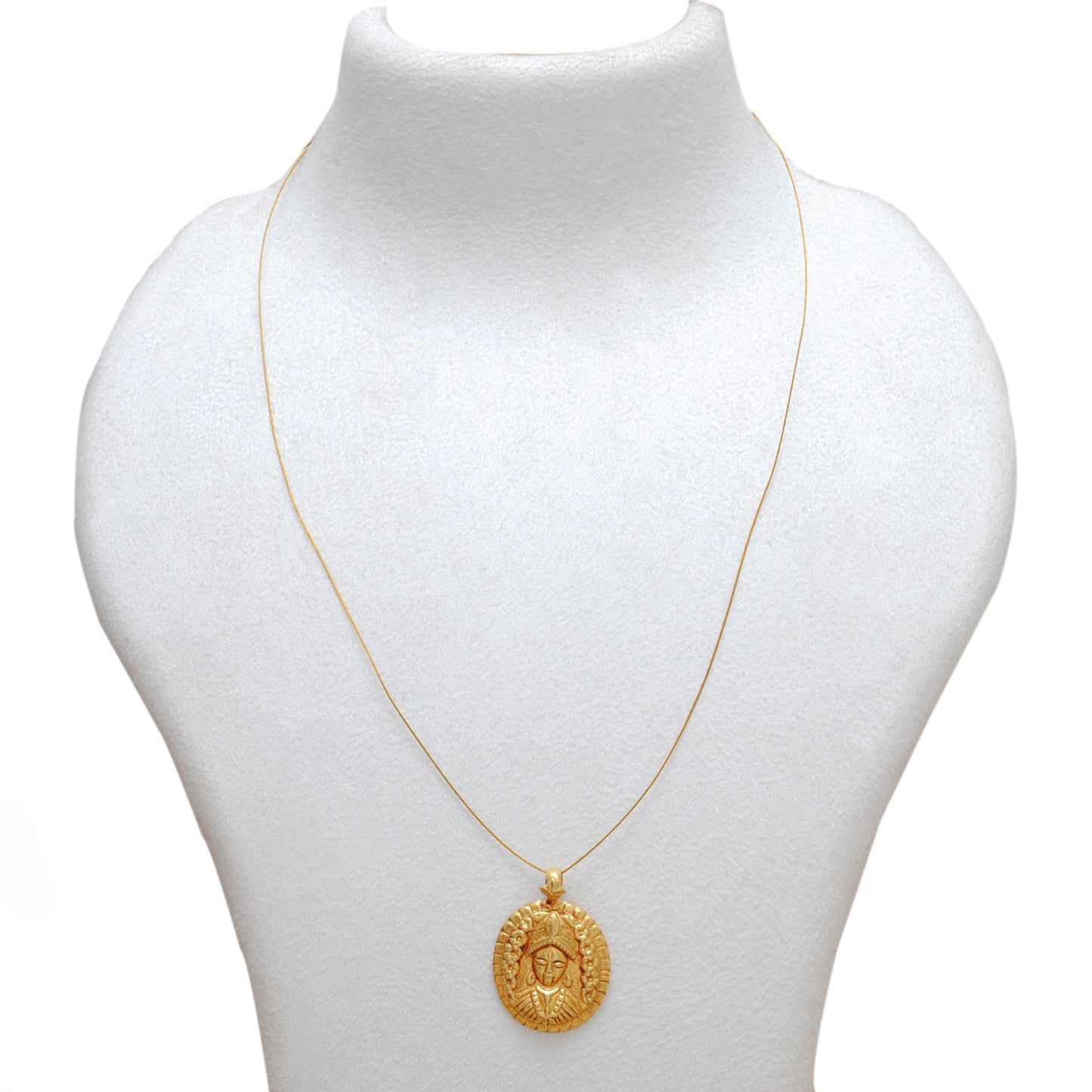 18k Solid Yellow Gold Indian Goddess Charm Pendant