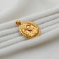 18k Solid Yellow Gold Indian Goddess Charm Pendant