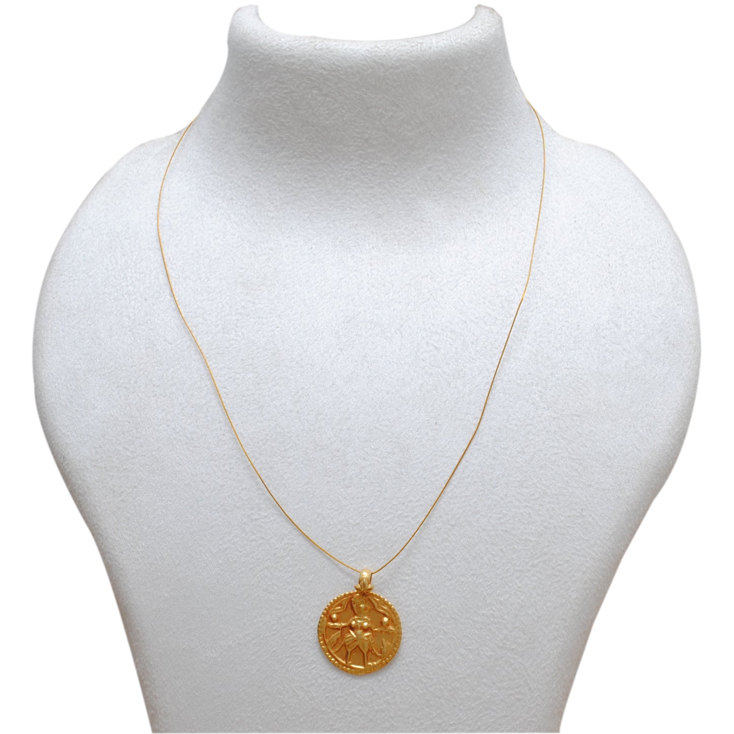 18K Gold Pendant of Indian Goddess Charm Pendant