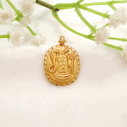 18k Solid Yellow Gold Indian Gold Shiva Charm Pendant - view 3