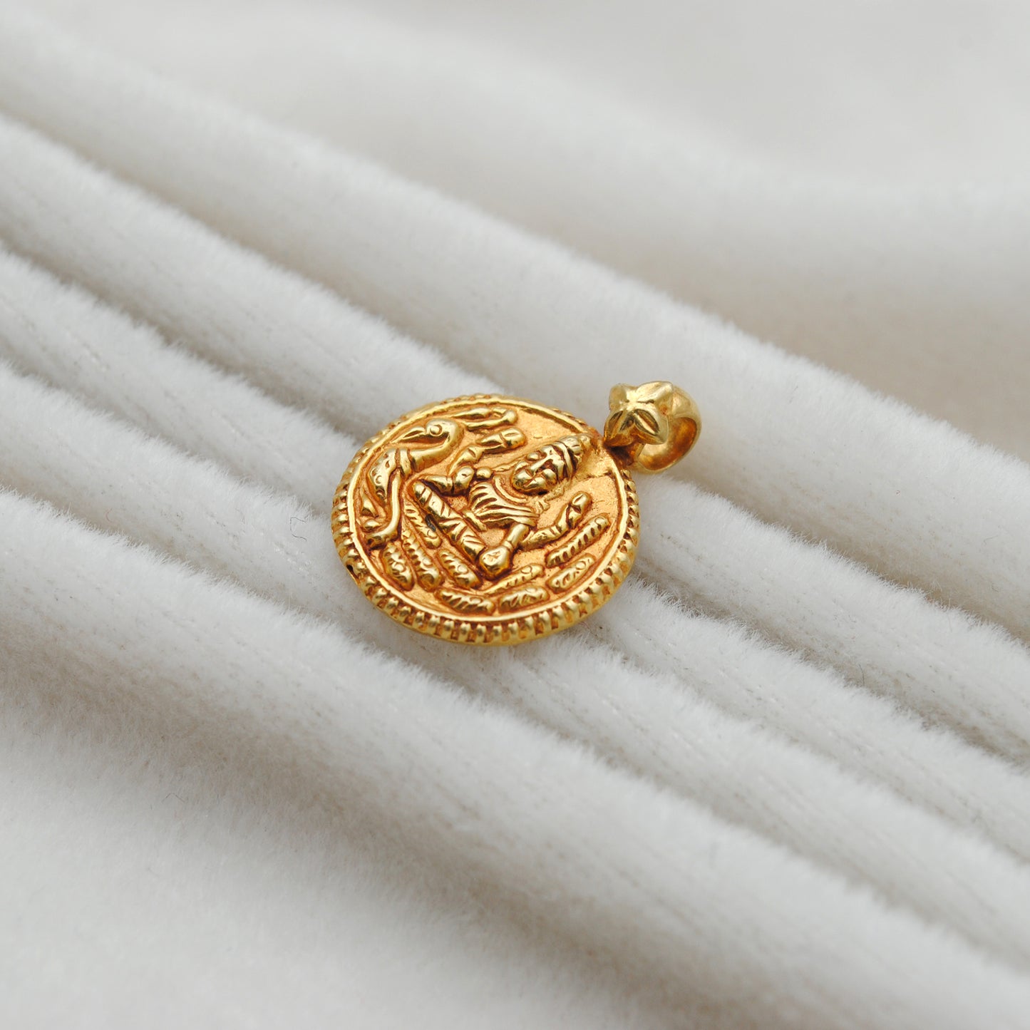 Divine Grace 18K Gold Charm Pendant of Indian Goddess