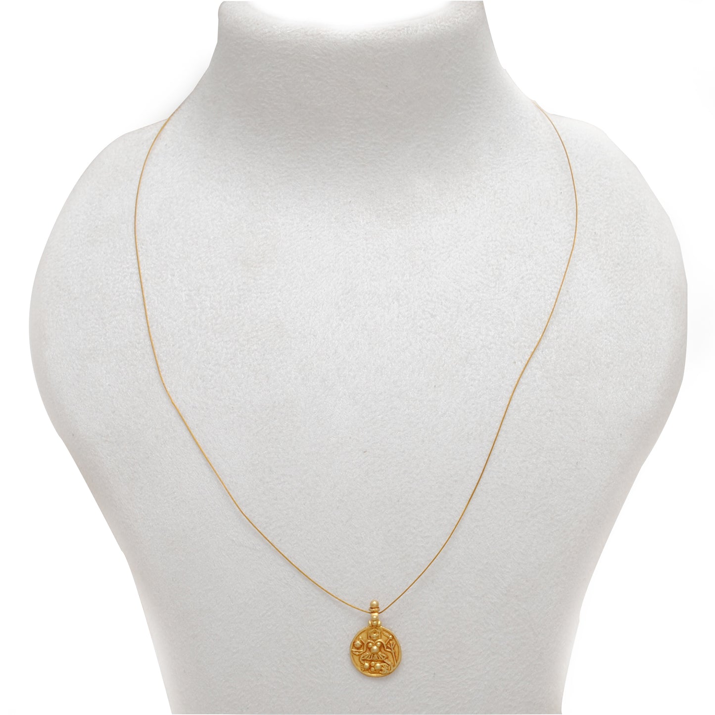 18k Solid Yellow Gold Laxmi Goddess Charm Pendant