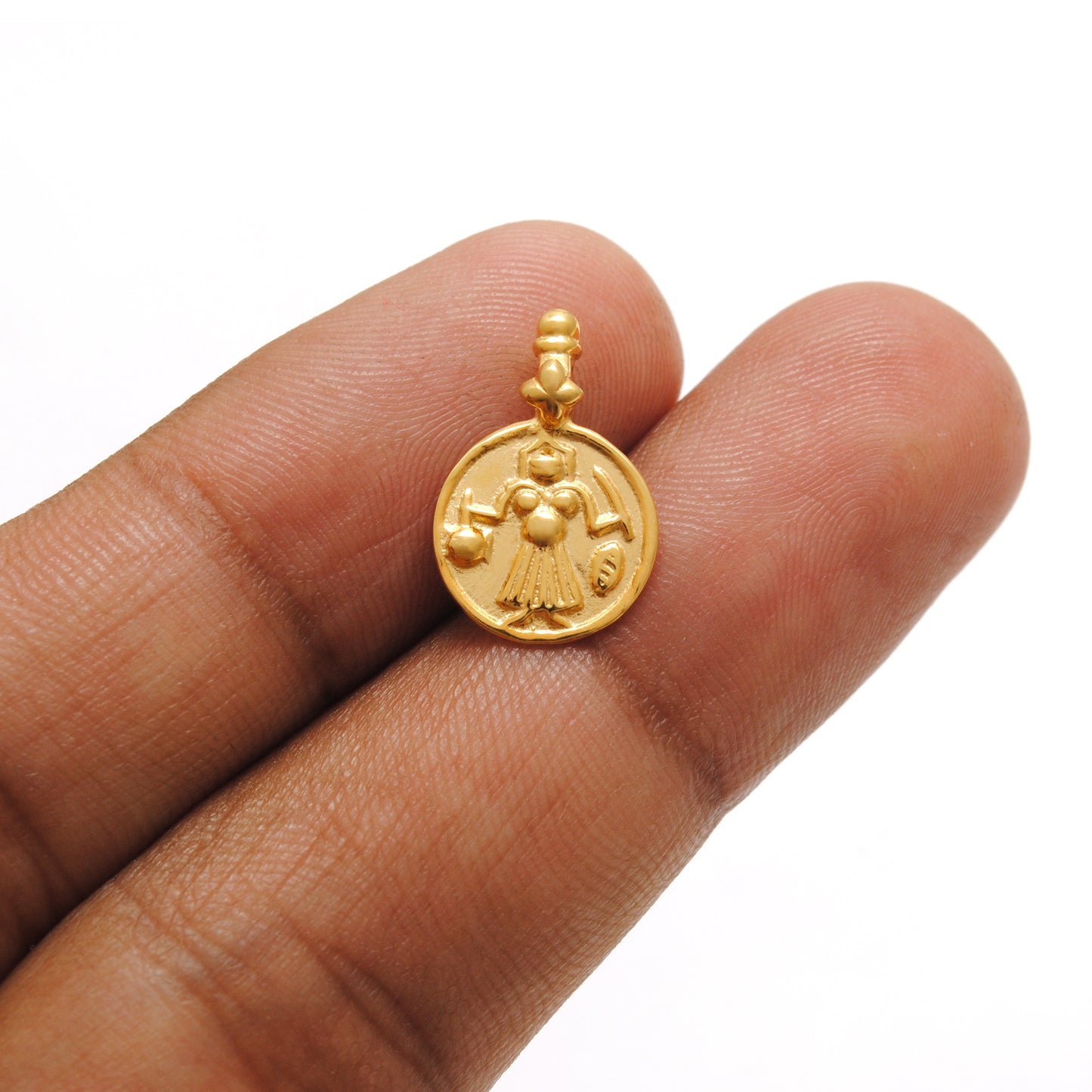 18k Solid Yellow Gold Indian Religion Charm Pendant