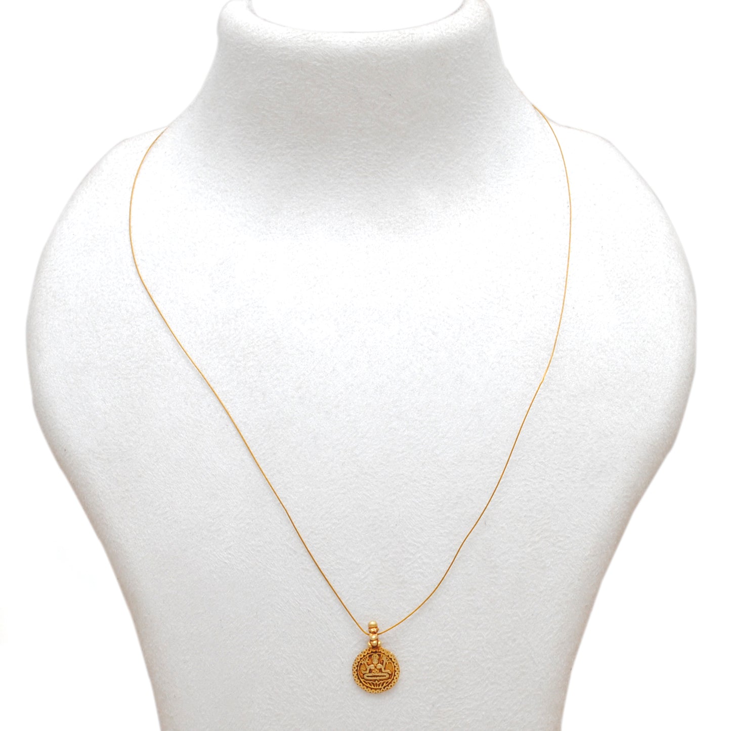 18k Solid Yellow Gold Indian Goddess Charm Pendant