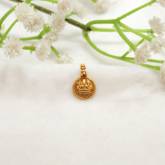 18k Solid Yellow Gold Indian Goddess Charm Pendant - view 3