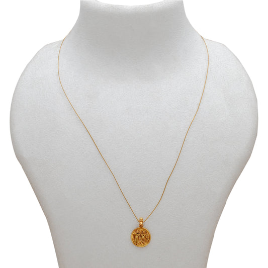 18k Gold Religious Charm Pendant - view 3