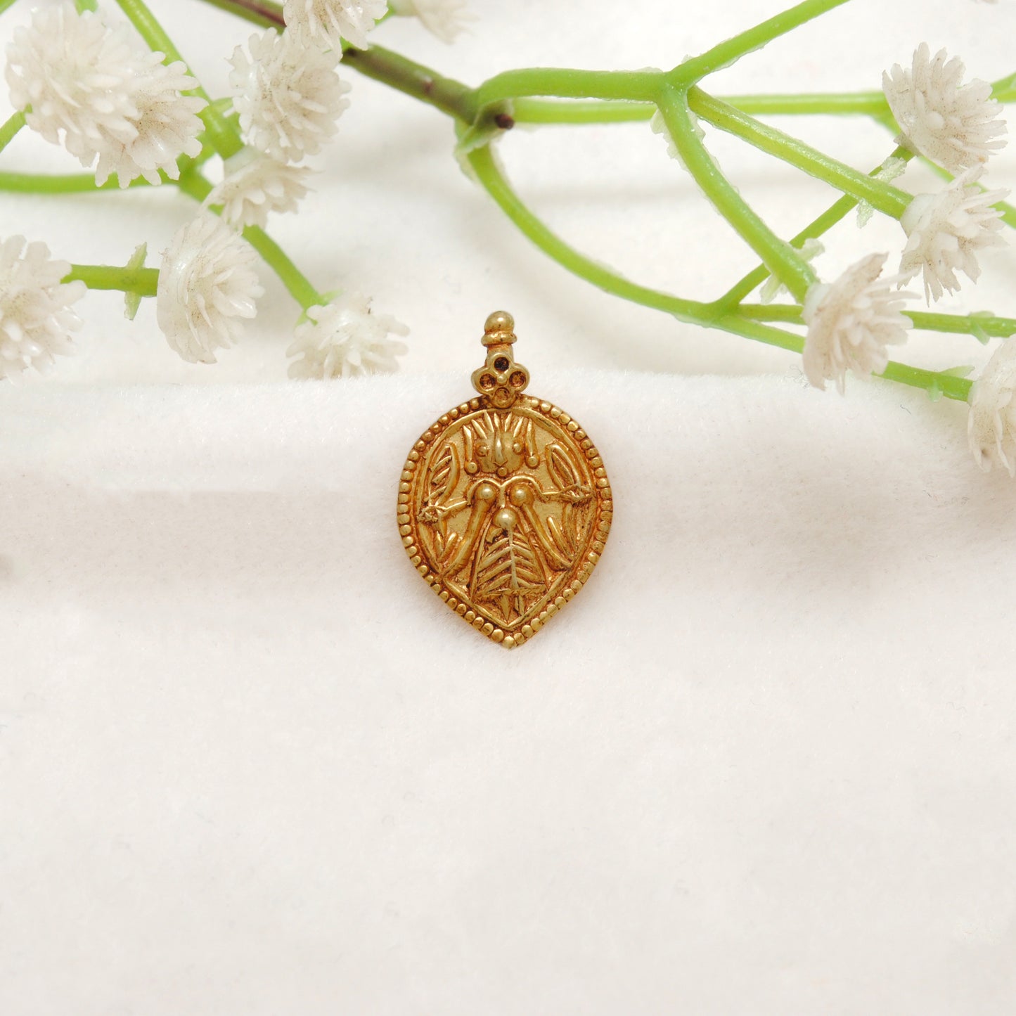 Religious Charm 18k Gold Pendant of Indian Goddess