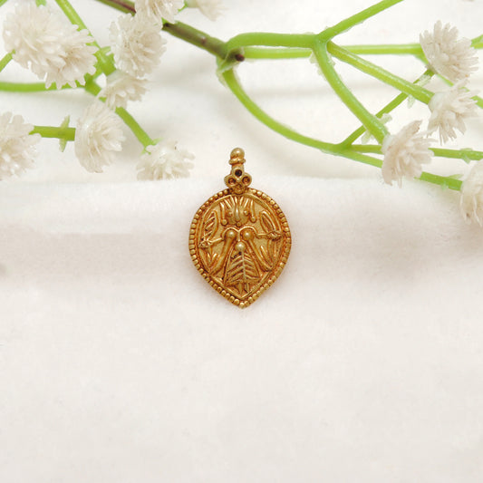 Religious Charm 18k Gold Pendant of Indian Goddess - view 3