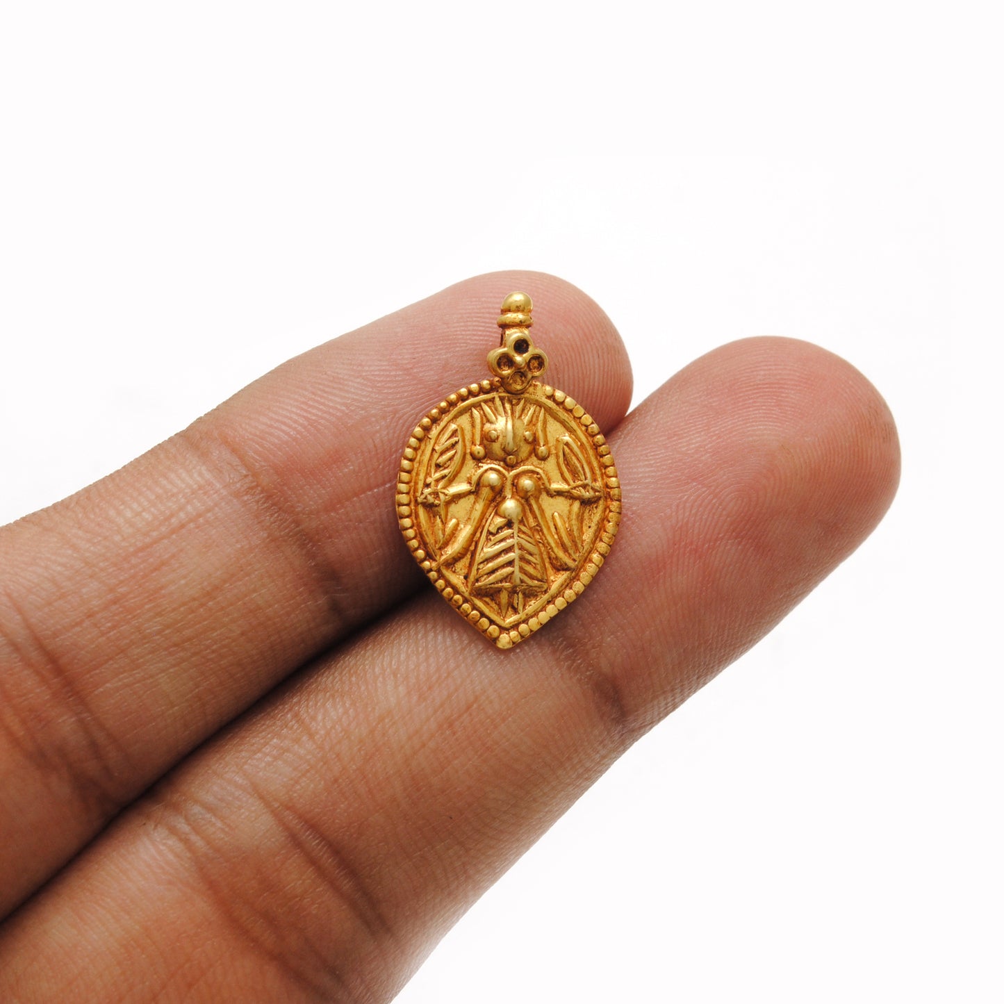 Religious Charm 18k Gold Pendant of Indian Goddess