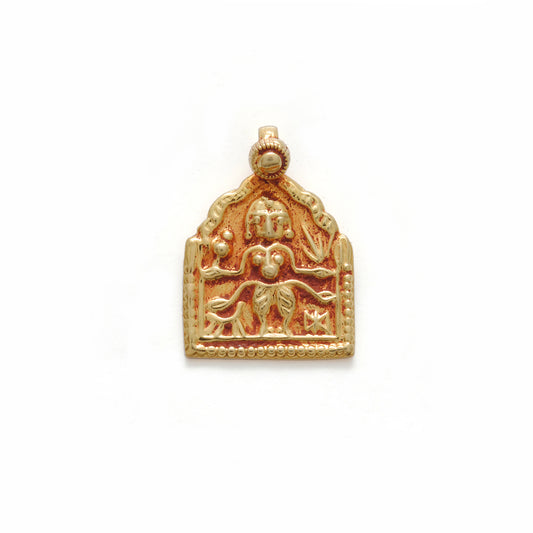 18K Gold Durga Indian Goddess Charm Pendant