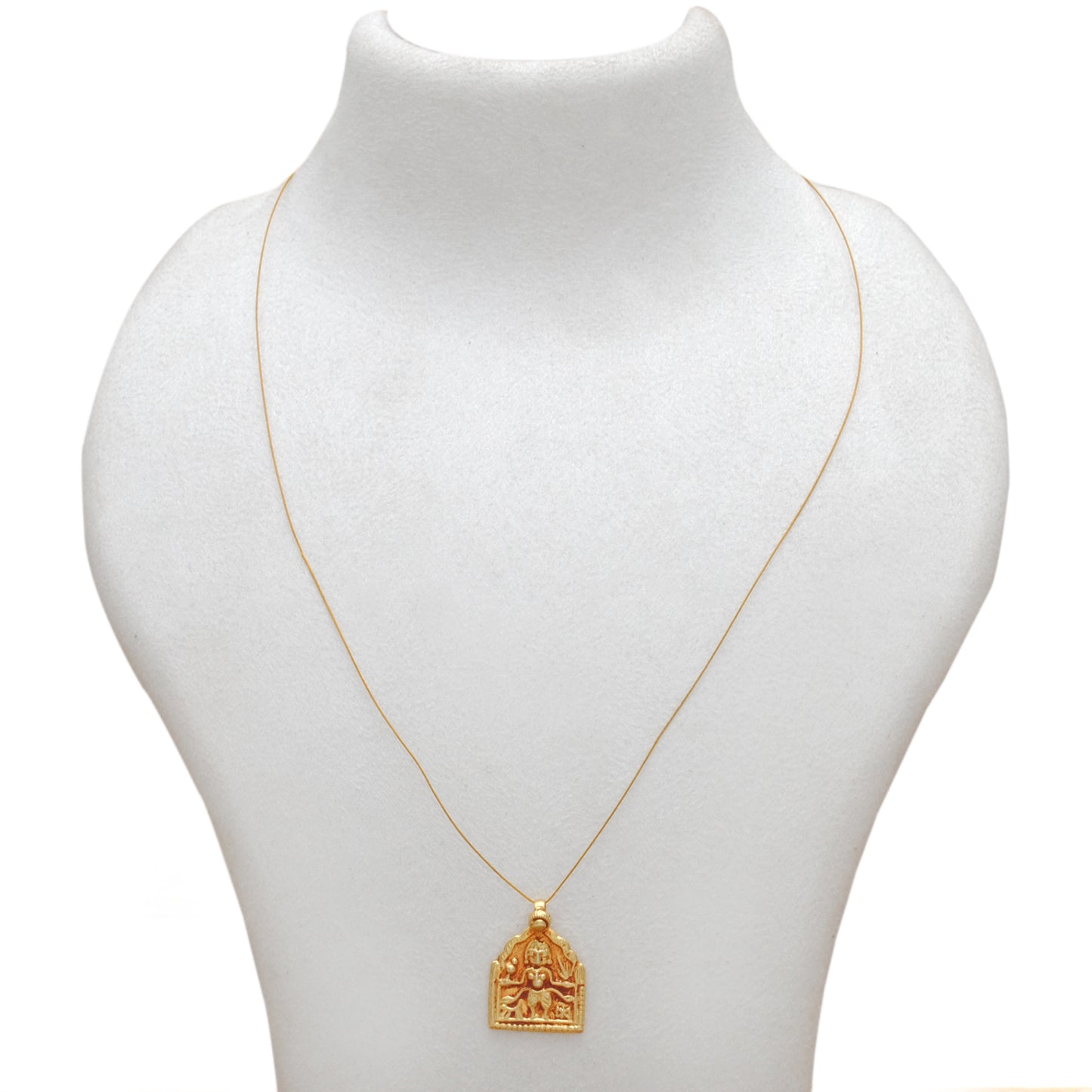 18K Gold Durga Indian Goddess Charm Pendant