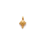 18K Solid Yellow Gold Floral Charm Pendant 9x6mm