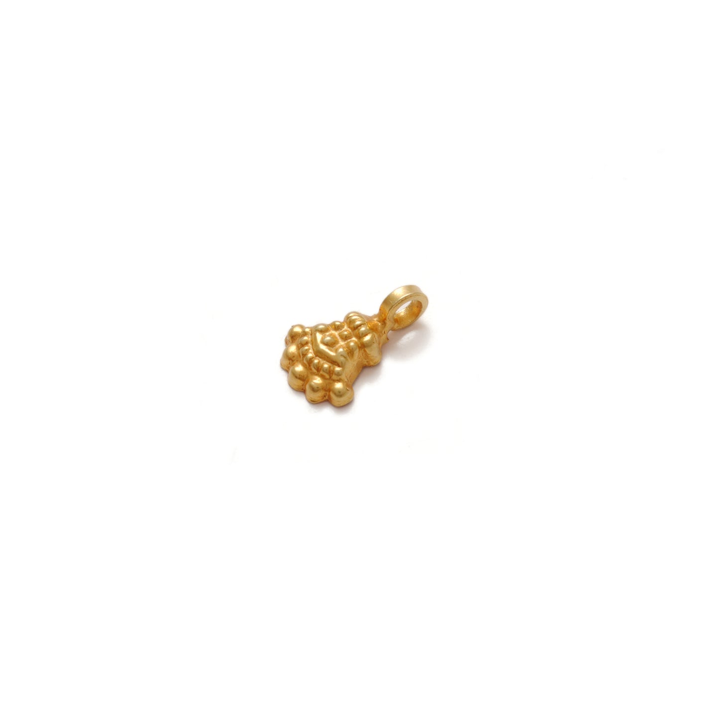 18k Solid Yellow Gold Antique Bail Charm Pendant 9x6mm