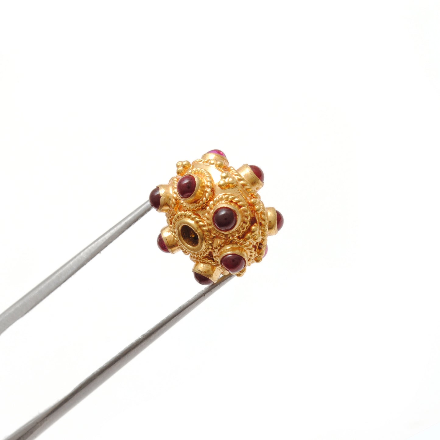 18 Carat Gold Rondelle Ruby Pumpkin Beads 11mm