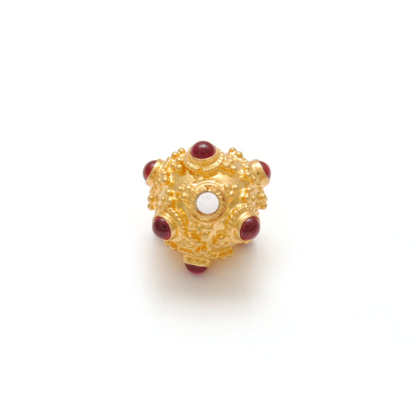18 Carat Gold Ruby Vintage Ball Spacer Beads-11 mm