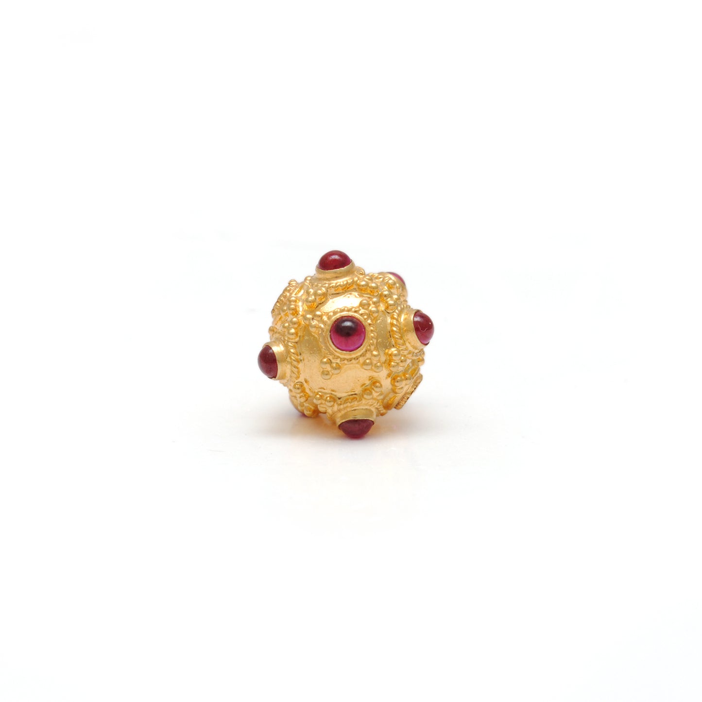 18 Carat Gold Ruby Vintage Ball Spacer Beads-11 mm