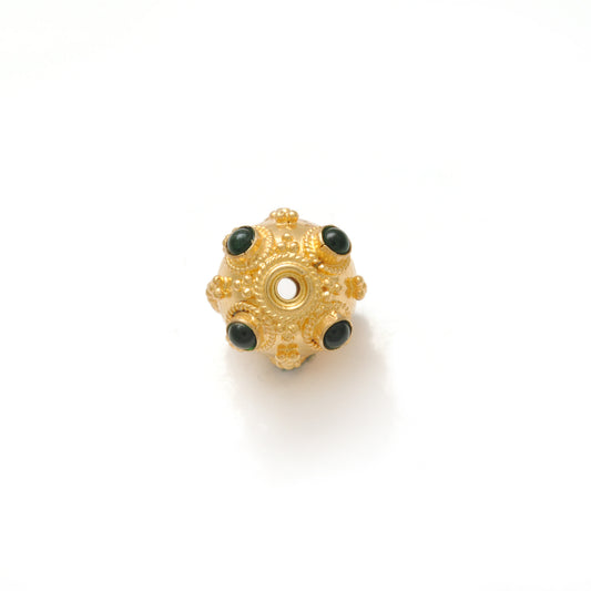 18 Carat Gold Emerald Beads-10 MM - view 3