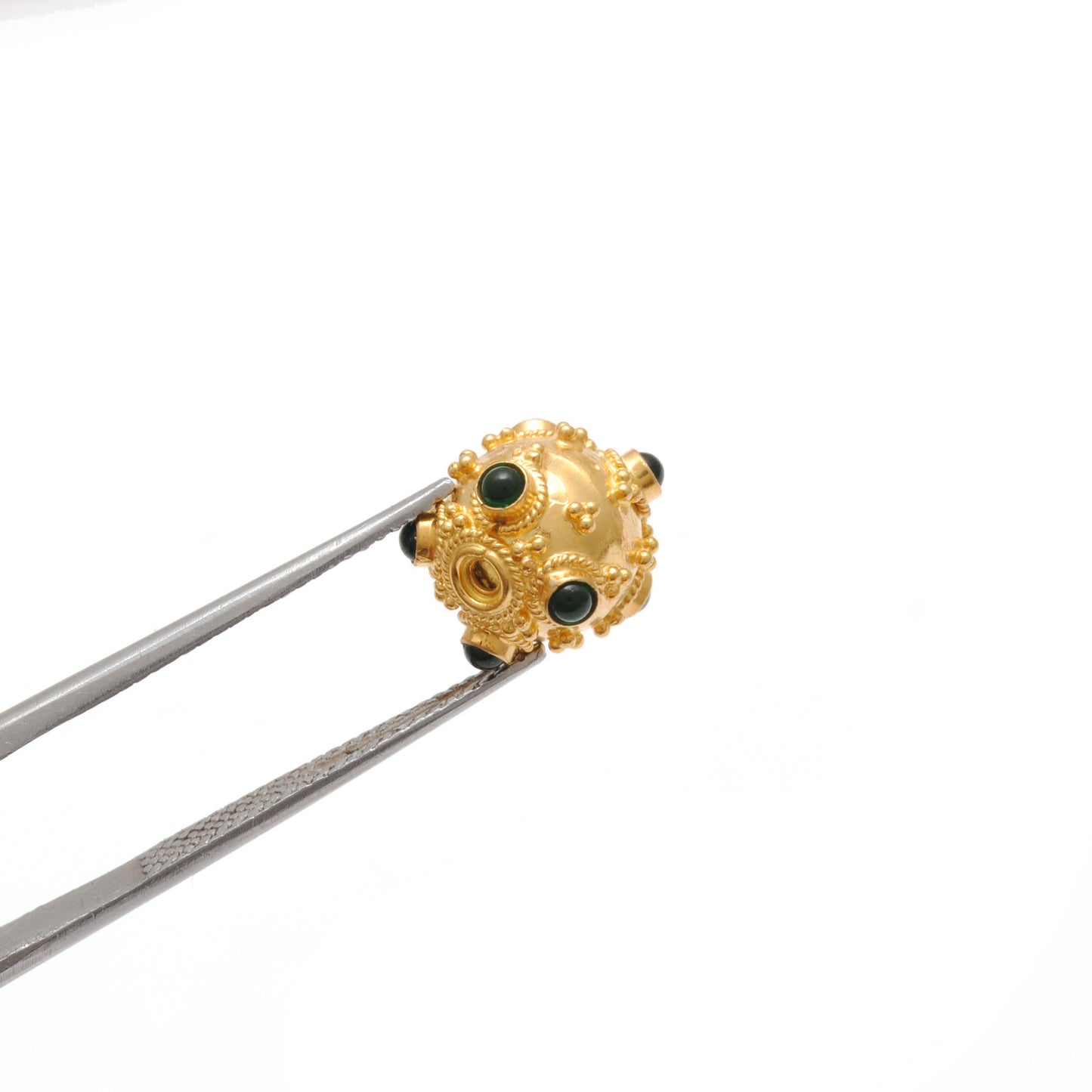 18 Carat Gold Emerald Beads-10 MM