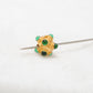 9mm 18KTT Gold Rondelle Spacer Beads Studded With Emerald