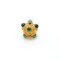 9mm 18KTT Gold Rondelle Spacer Beads Studded With Emerald