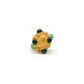 9mm 18KTT Gold Rondelle Spacer Beads Studded With Emerald