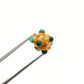 9mm 18KTT Gold Rondelle Spacer Beads Studded With Emerald