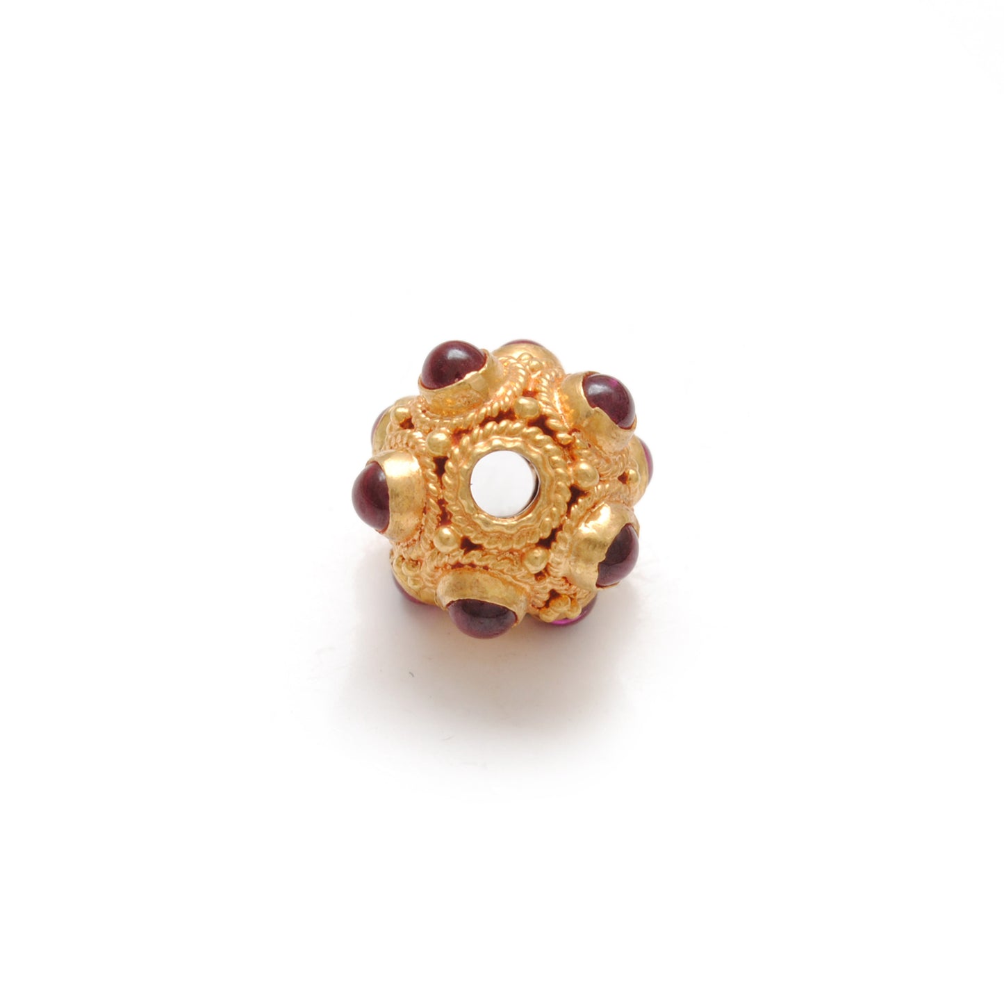 18 Carat Gold Ruby Ball Spacer Beads 9mm
