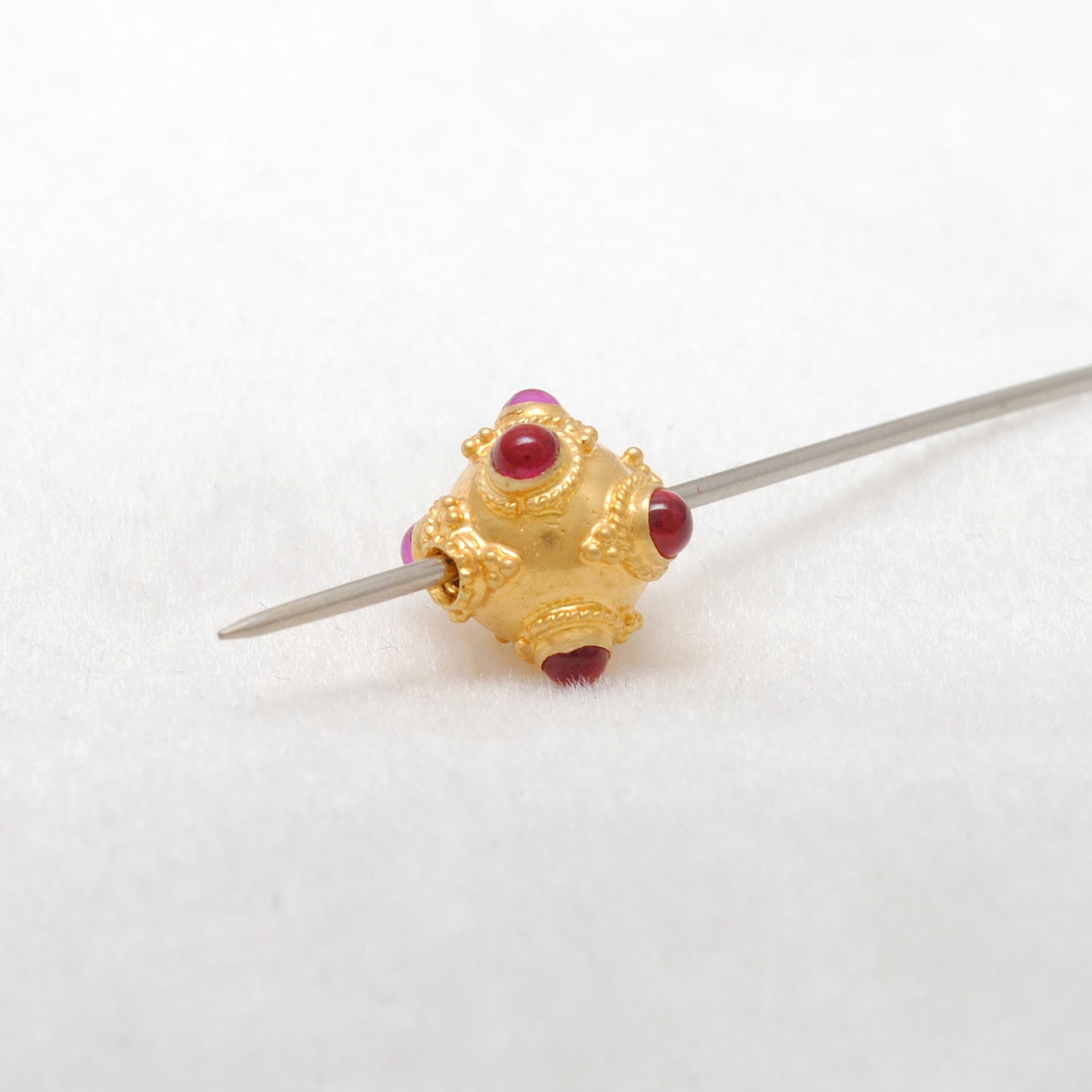 18KTT Gold Gemstone Ball Beads-10X9 mm