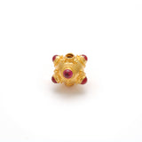 18KTT Gold Gemstone Ball Beads-10X9 mm