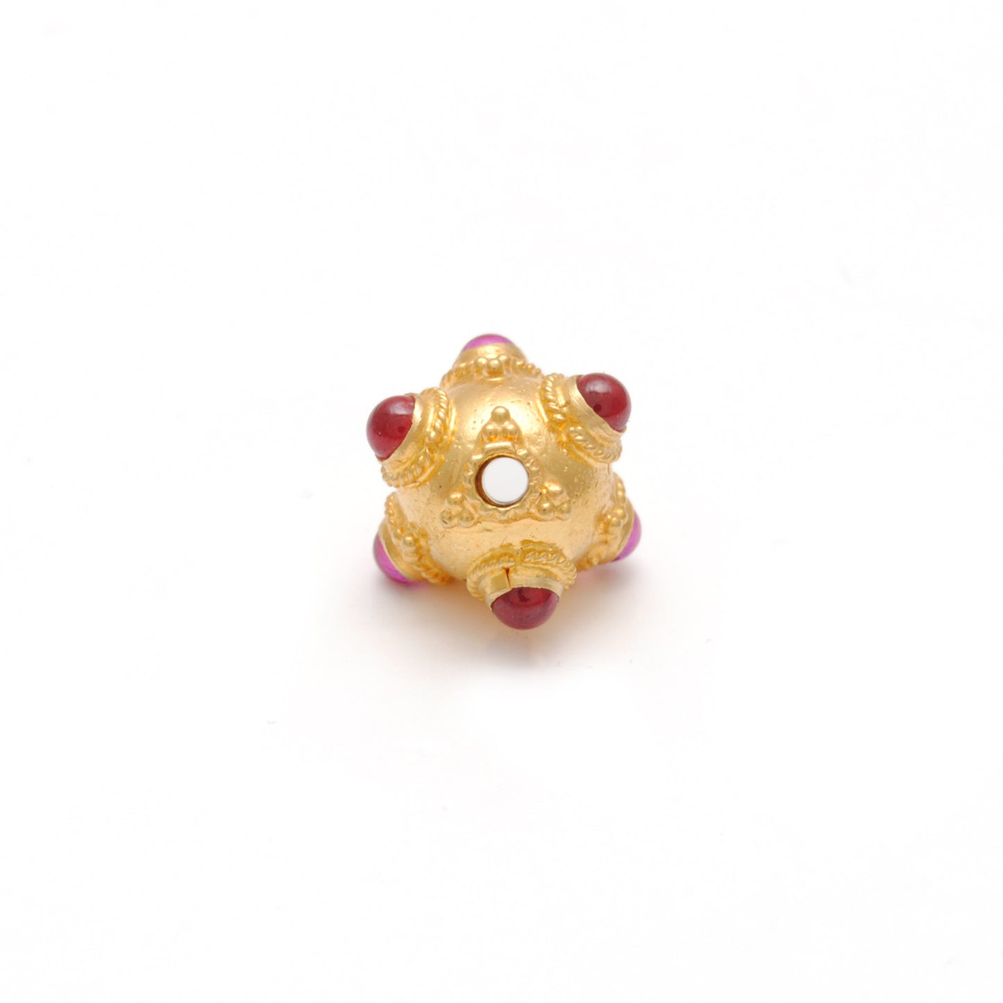 18KTT Gold Gemstone Ball Beads-10X9 mm