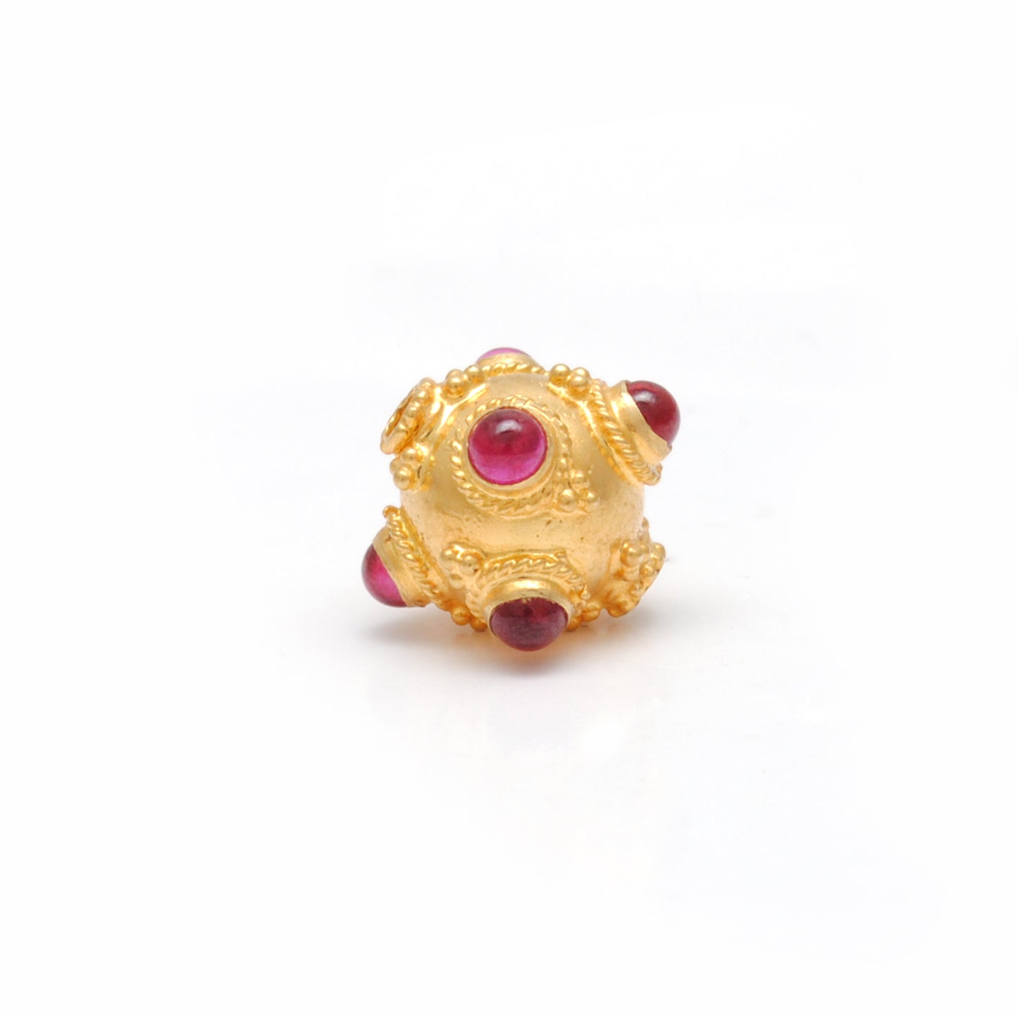 18KTT Gold Gemstone Ball Beads-10X9 mm