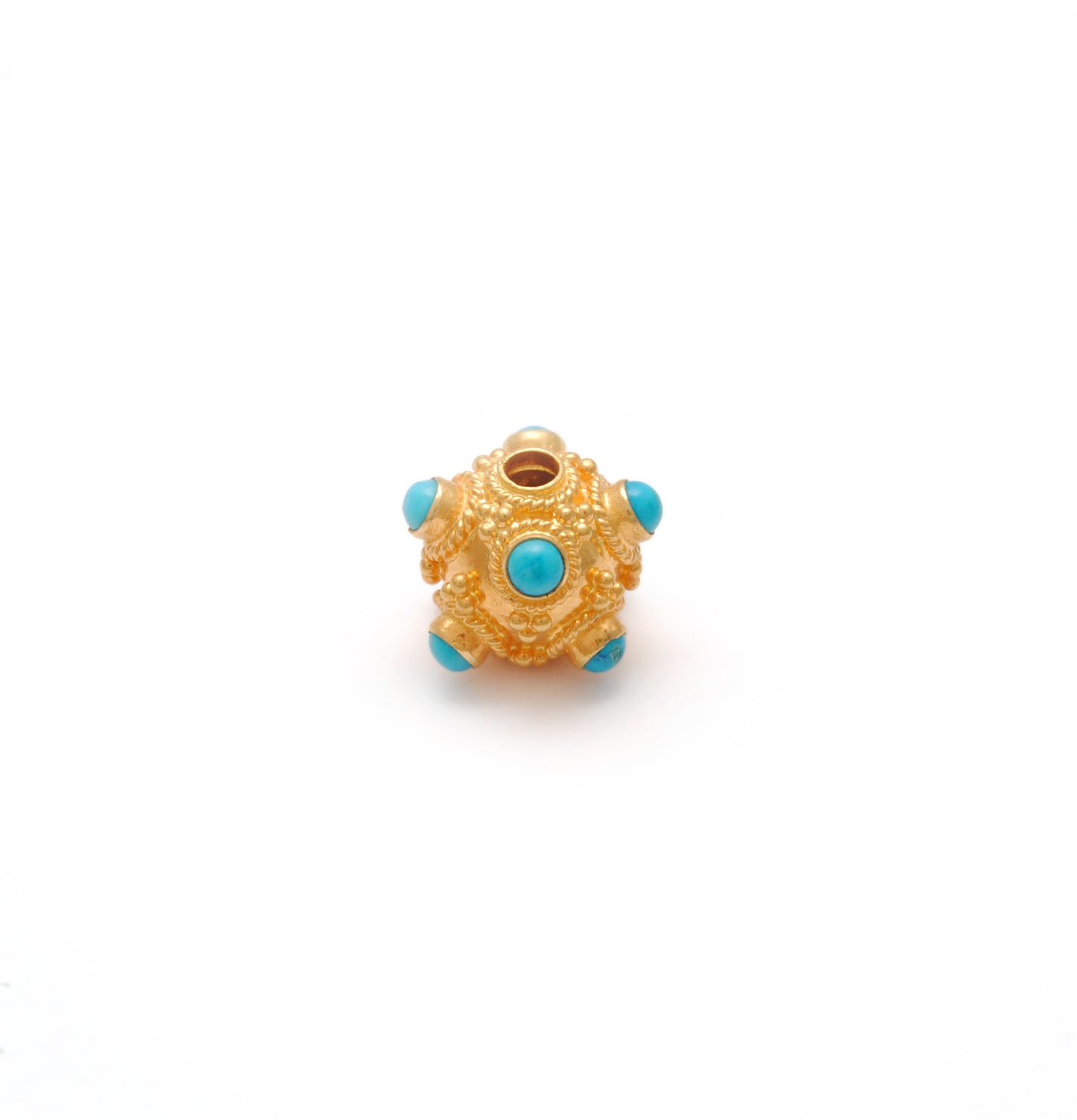 18KTT Gold Turquoise Ball Spacer Beads DIY Craft 8.5mm