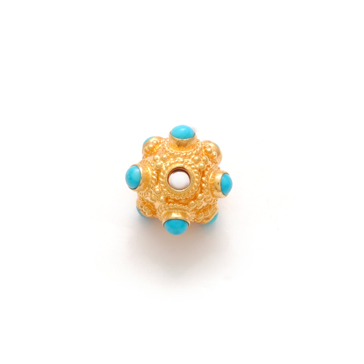 18KTT Gold Turquoise Ball Spacer Beads DIY Craft 8.5mm