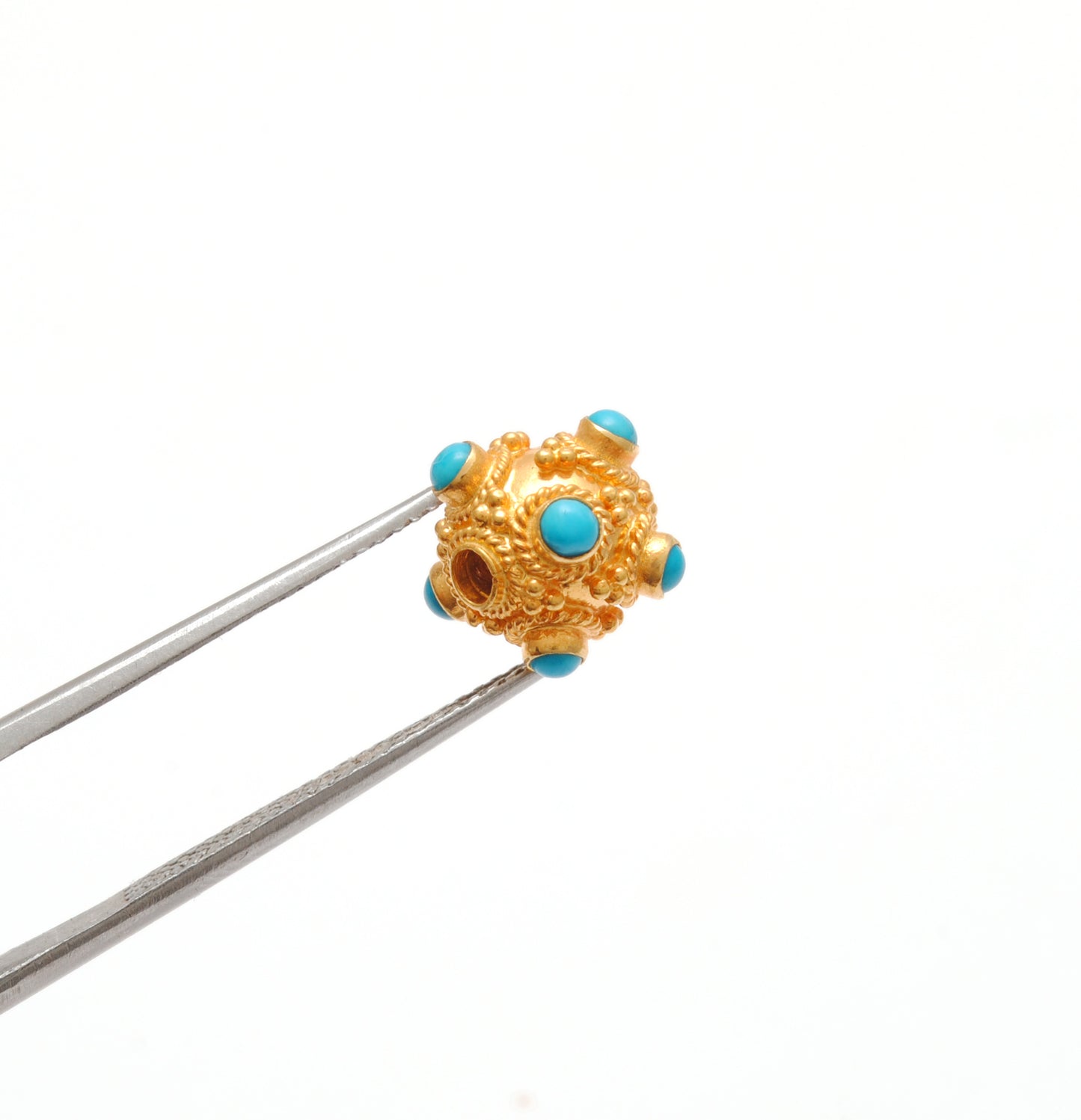 18KTT Gold Turquoise Ball Spacer Beads DIY Craft 8.5mm
