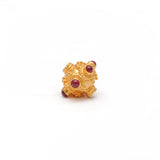 18 Karat Gold Ruby Gemstone Round Spacer Beads, Jewelry
