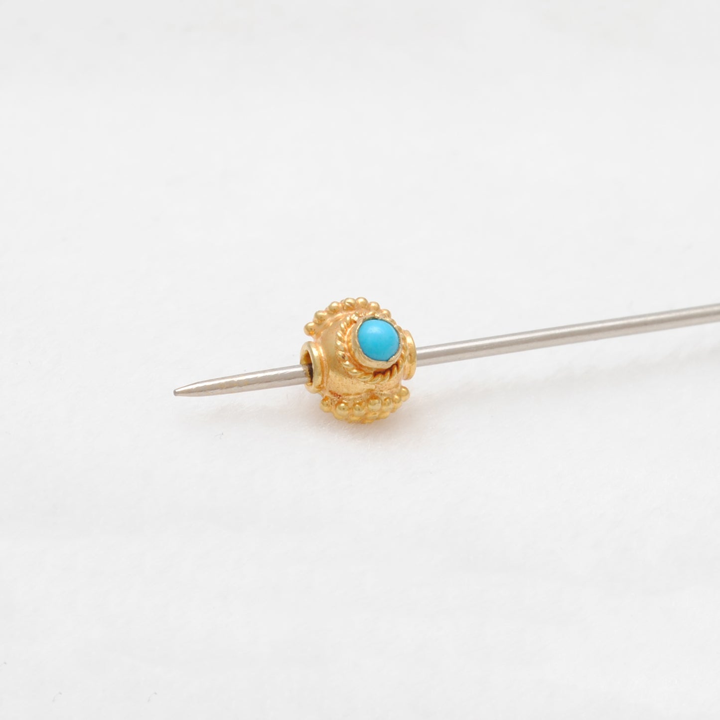 18 Carat Gold Stone studded Fancy Rondelle Spacer Bead 6mm