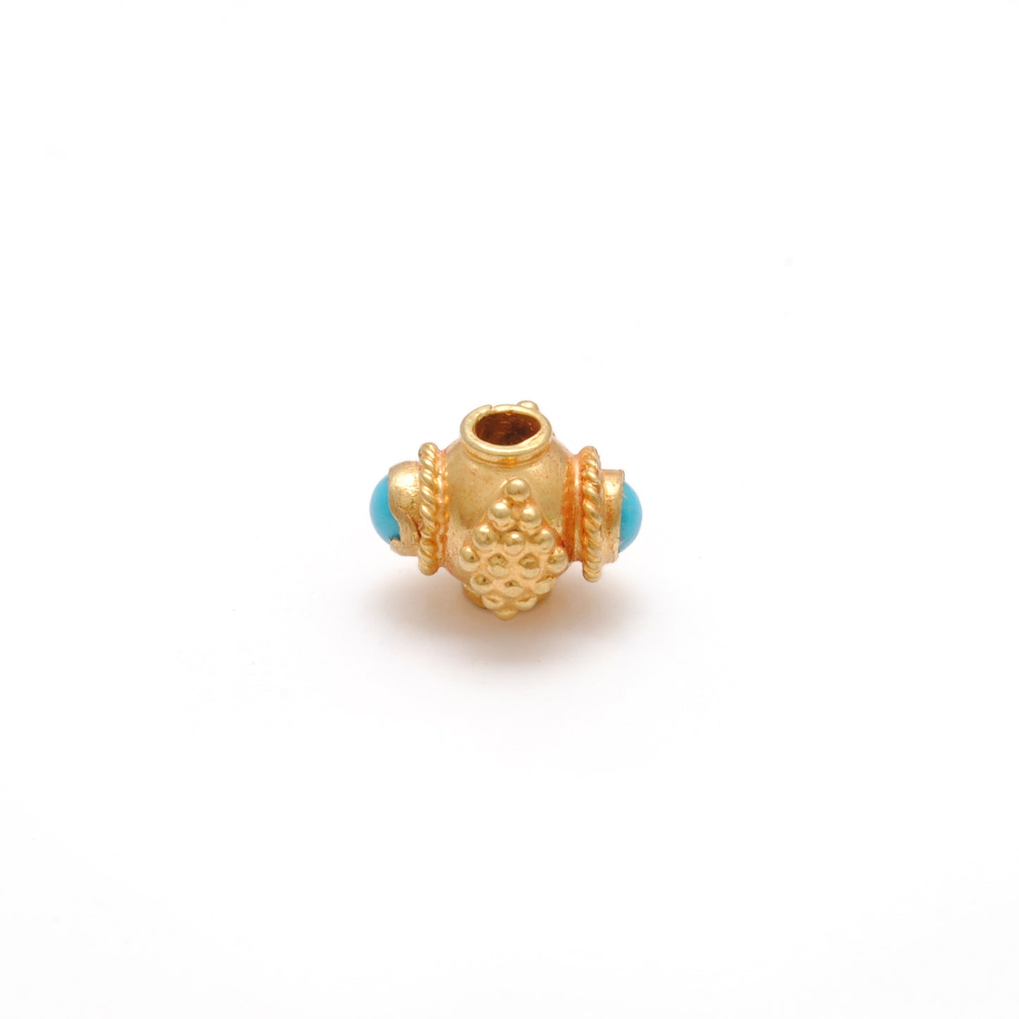 18 Carat Gold Stone studded Fancy Rondelle Spacer Bead 6mm