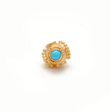 18 Carat Gold Stone studded Fancy Rondelle Spacer Bead 6mm