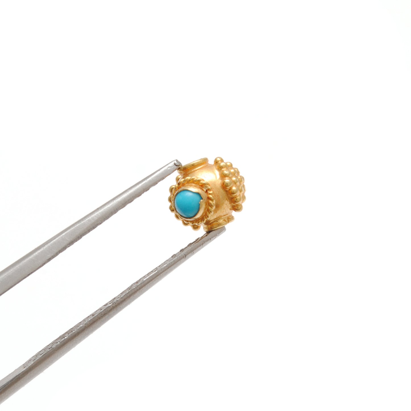 18 Carat Gold Stone studded Fancy Rondelle Spacer Bead 6mm