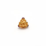 18k Gold Roundel Bead with Hydro Red Stone