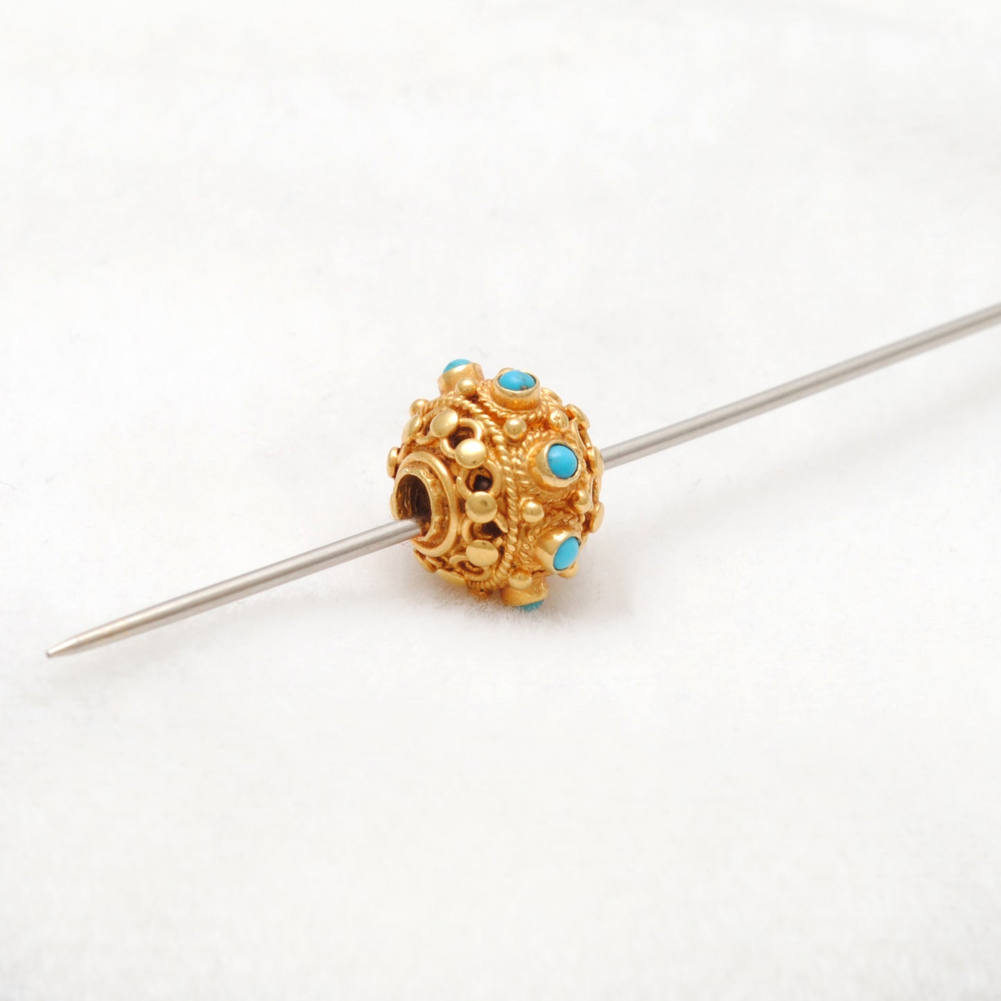 18KTT Gold Color Stone Spacer Beads-10 MM