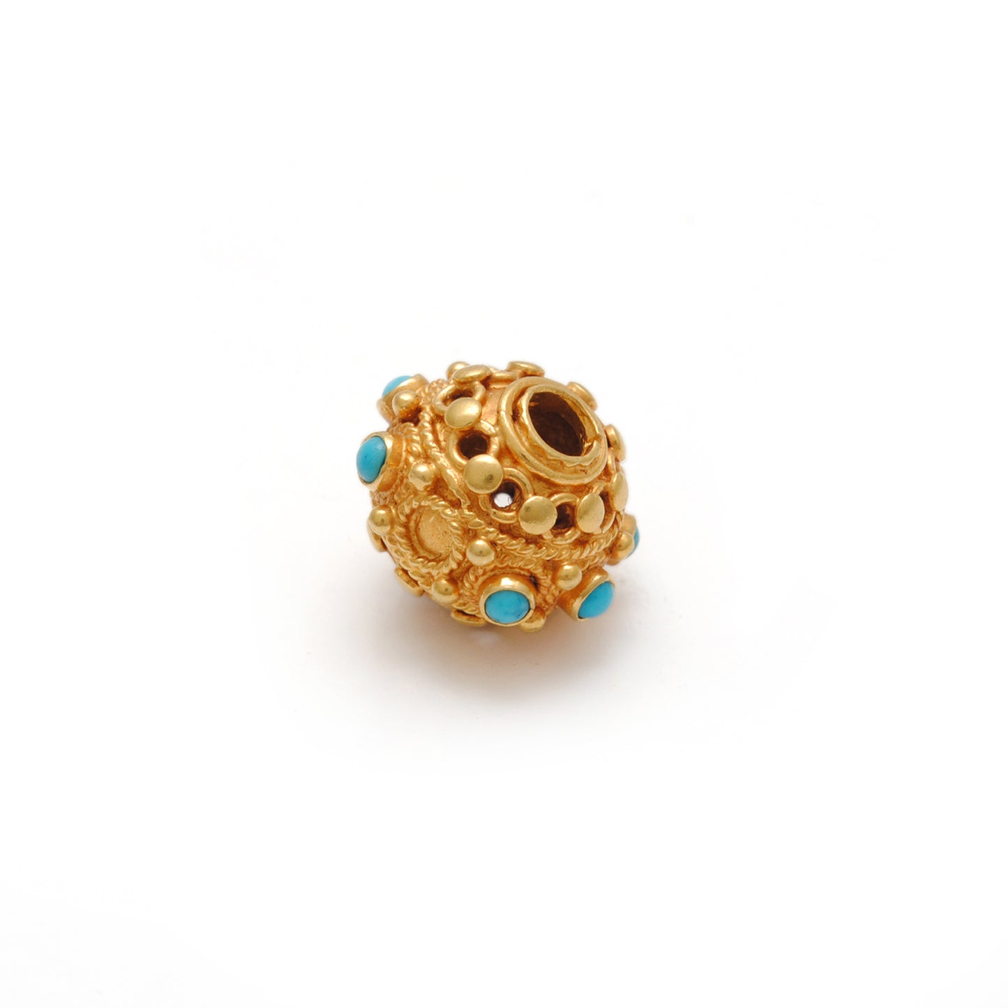 18KTT Gold Color Stone Spacer Beads-10 MM