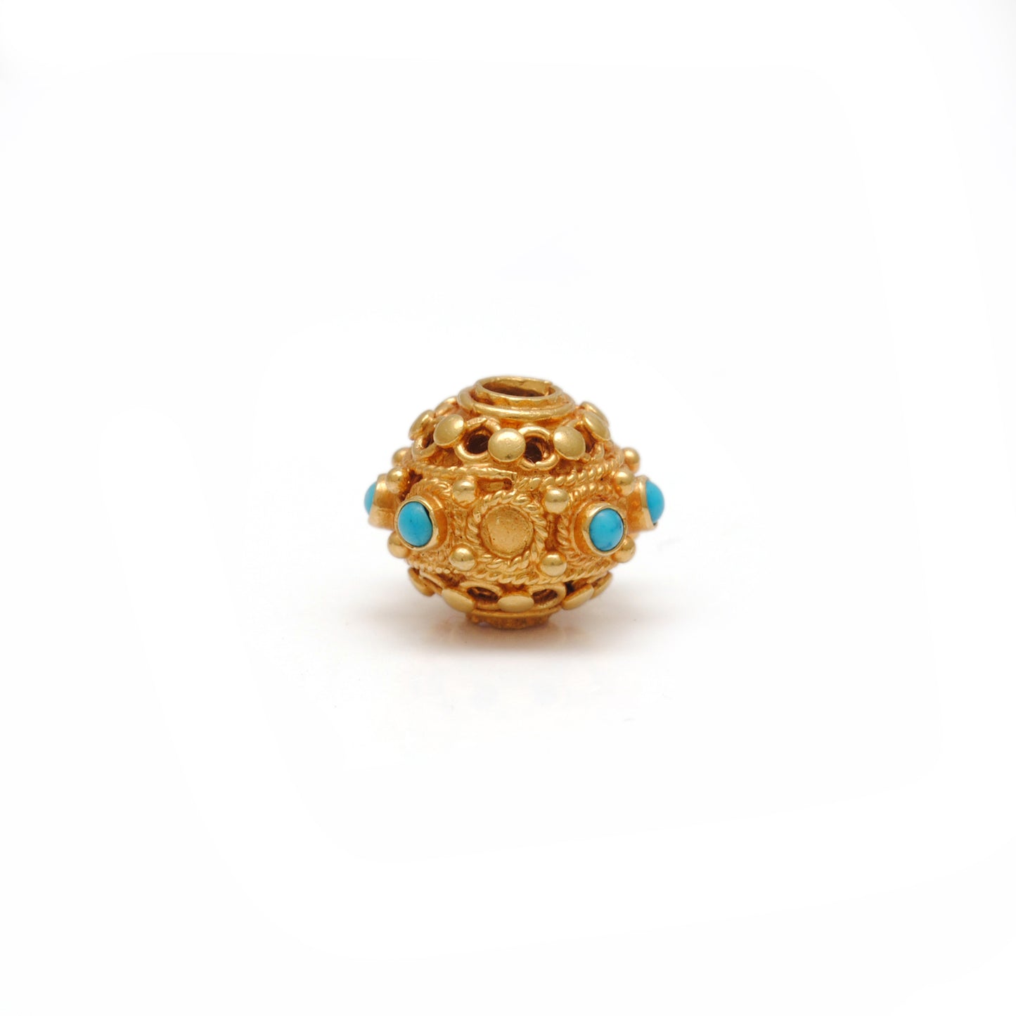 18KTT Gold Color Stone Spacer Beads-10 MM