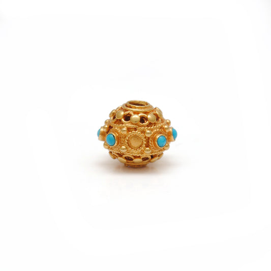 18KTT Gold Color Stone Spacer Beads-10 MM